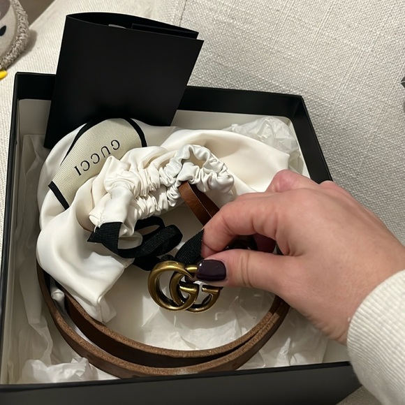 Brown gucci belt excellent condition comes with box dust bag and receipt - Picture 1 of 3